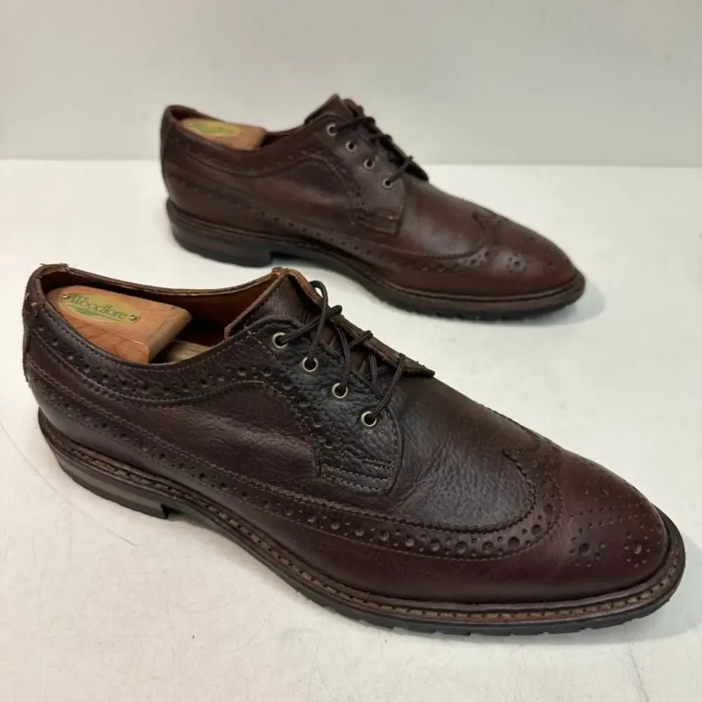 EUC Allen Edmonds x Brooks Brothers Longwing Wingtip Waxed Brown USA 10 D